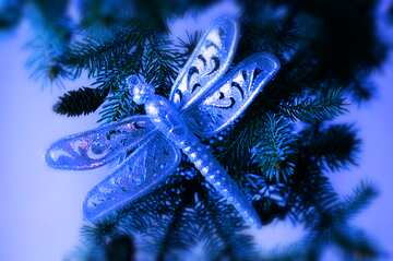 FX №184028 Dragonfly Christmas tree dark blue