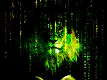 FX №184993 lion matrix style background
