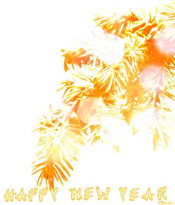 FX №184329 Graphics spruce branch dusted with snow Happy New Year