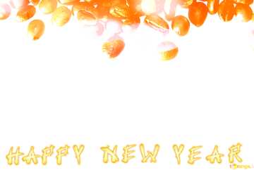 FX №184626 Happy New Year Frame of coffee beans on white background
