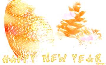 FX №184701 Happy New Year Postcard   New  Year . White  background.