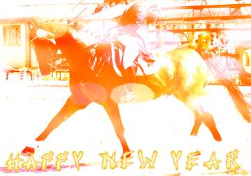 FX №184242 Horses Happy New Year. Dressage Walks horse