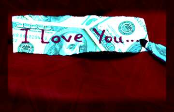 FX №184121 Dollars i love you inscription