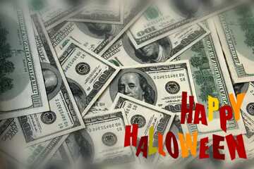 FX №184123 Dollars blurring happy halloween background