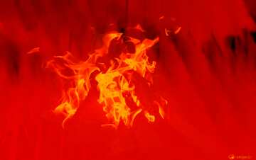 FX №184410 Red futuristic shape.  3D rendering geometric technology illustration.  Fire Burning