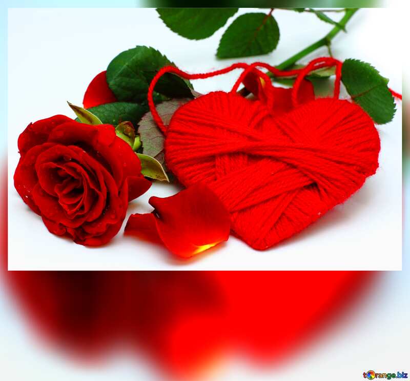 Heart flower rose motivation card №16856