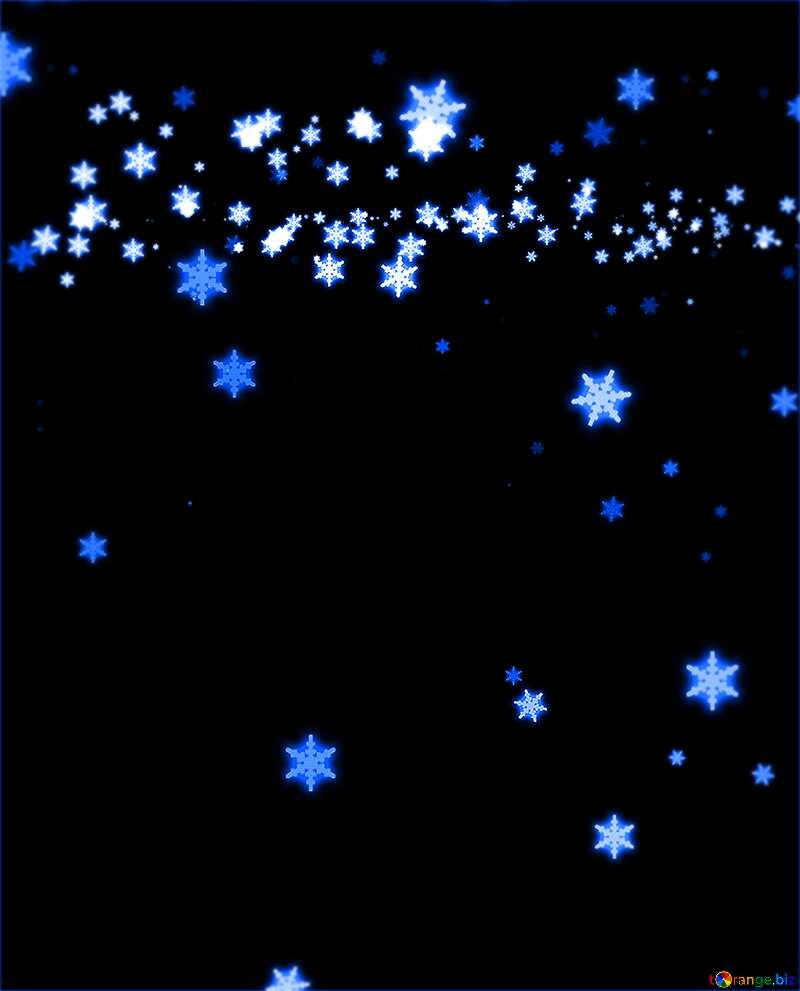 dark blue  falling snowflakes №40011