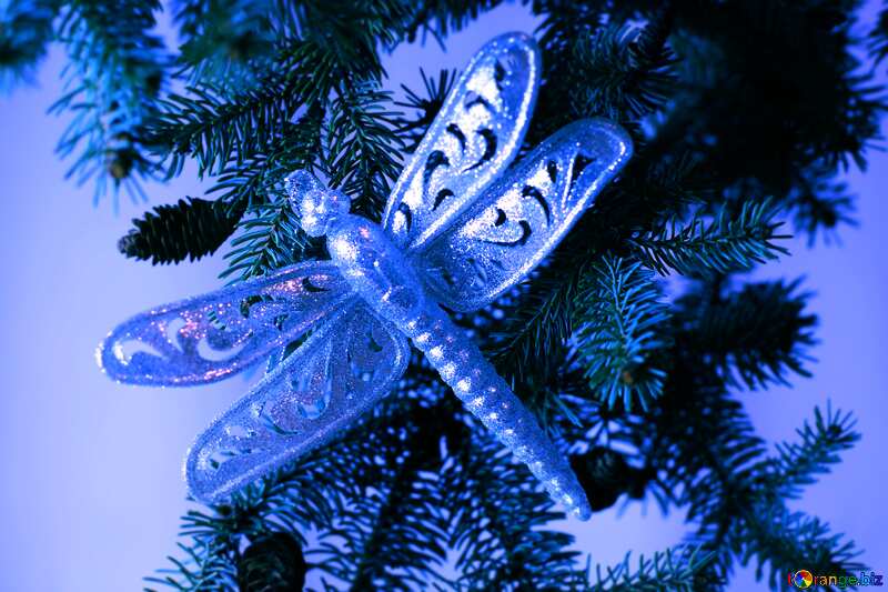 Dragonfly Christmas tree dark blue №18395