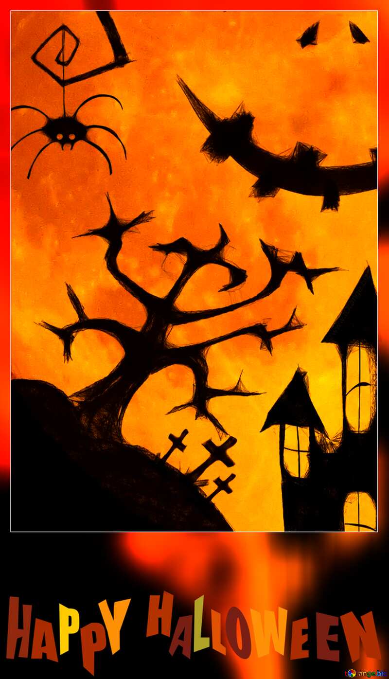 Halloween picture blur frame happy halloween card №40468
