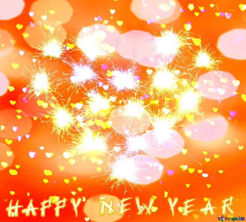 Happy New Year Christmas background with heart №25595
