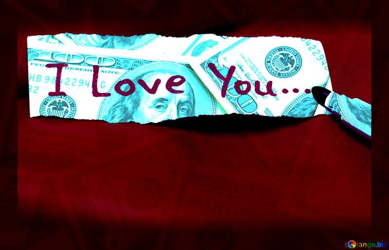 Dollars i love you inscription №1507