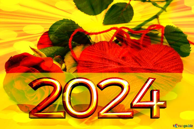 Heart flower rose 2022 happy new year background №16856