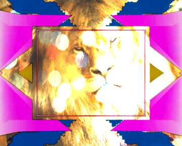 FX №185011 lion colorful geometric template frame