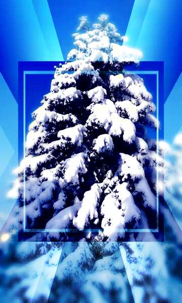 FX №185329 Snow Christmas tree covered snow  happy New year    powerpoint website infographic template banner...