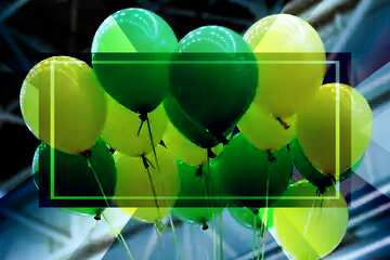 FX №186129 Green balloons  powerpoint website infographic template banner layout design responsive brochure...