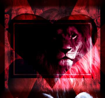 FX №186477  lion heart red black love powerpoint website infographic template banner layout design responsive...
