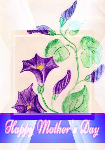 FX №186639  Painted flowers Pretty Lettering Happy Mothers Day powerpoint website infographic template banner...