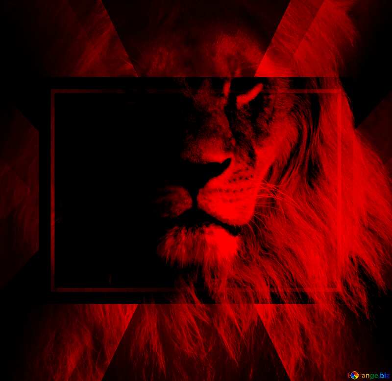  Red lion portrait powerpoint website infographic template banner layout design responsive brochure business №44974