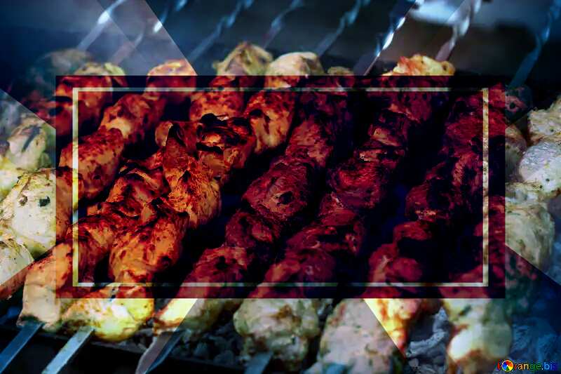 Georgian shish kebabs on the grill powerpoint website infographic template banner layout design responsive brochure business №42339
