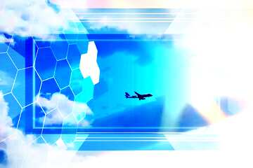 FX №187505  Plane in the sky Tech business information concept image for presentation powerpoint website...