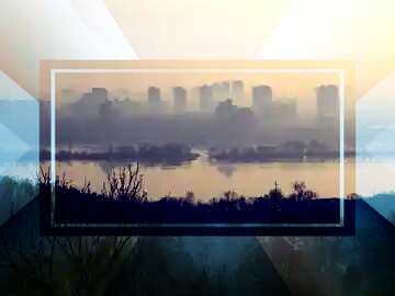 FX №187214 Kiev in the morning powerpoint website infographic template banner layout design responsive...