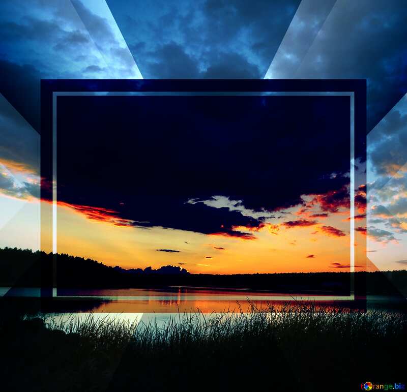 Sunset on the Lake powerpoint website infographic template banner layout design responsive brochure business №36374