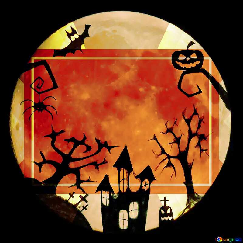  Halloween clipart with moon powerpoint website infographic template banner layout design responsive brochure business №40469