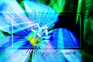 FX №188212  Flower wallpaper for desktop Inscription Happy Easter on Background with Rays of sunlight