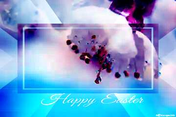 FX №188600  Happy glass blue background Easter Spring Card Infographic Template Banner