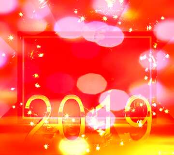 FX №188076  Happy New Year Background bokeh 2019 3d render gold digits with reflections dark background...