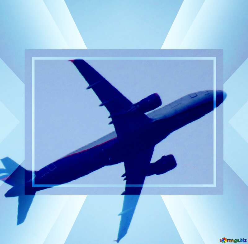 Passenger plane in the sky frame Business Banner Infographic Template Design №33099