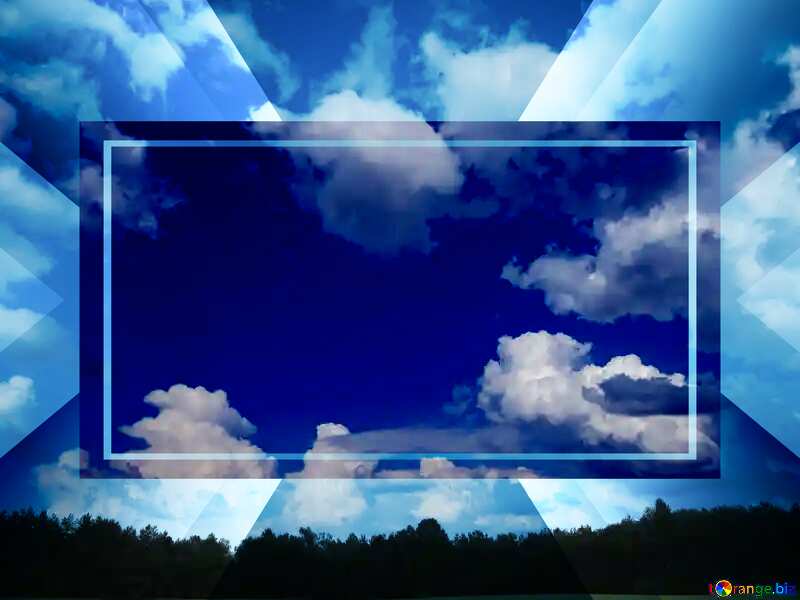 Blue Sky with clouds over the forest powerpoint website infographic template banner layout design responsive brochure business №27376