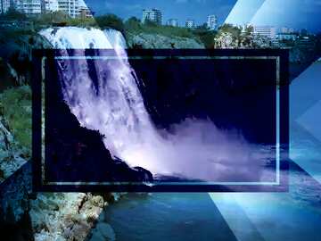 FX №189678 Waterfall and rainbow powerpoint website infographic template banner layout design responsive...