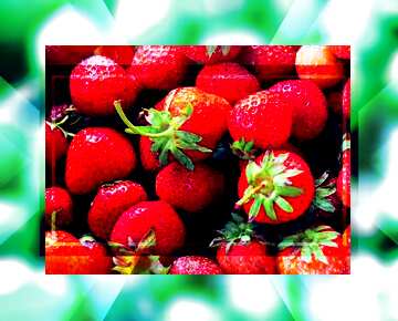 FX №189607  strawberries Frame Food Cooking Background powerpoint website infographic template banner layout...