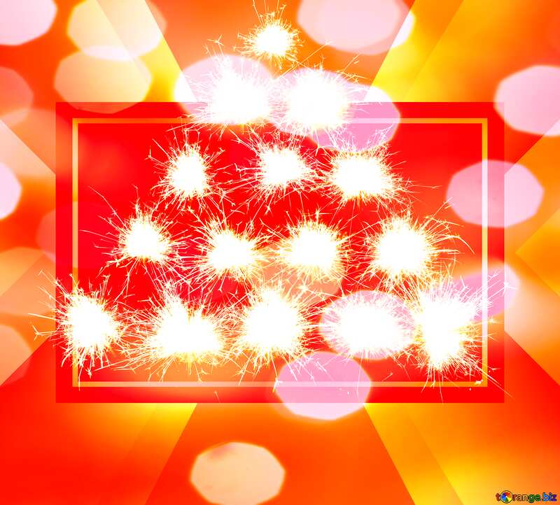 Christmas tree background of fireworks Website Banner Template Powerpoint Layout Design №25593