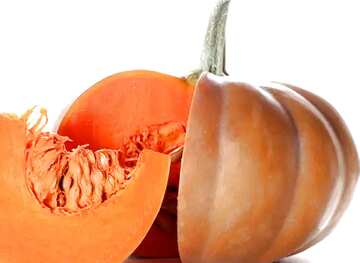 FX №19674 Image for profile picture Pumpkin on white background with piece cut.