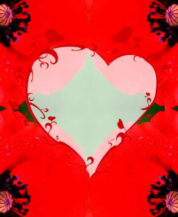 FX №19373 Poppy flower heart frame