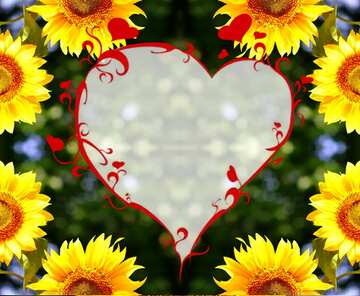 FX №19212 Sunflower heart frame