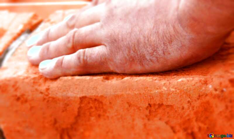 Brick wall building hand №2956