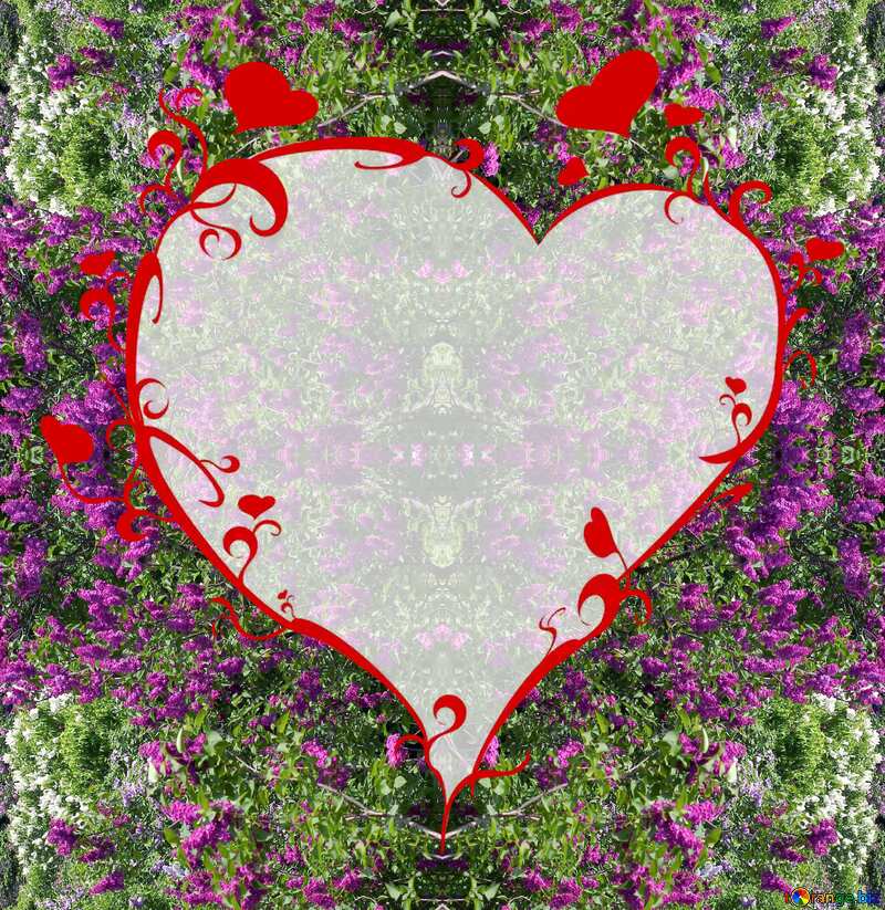 Flower heart frame №37381