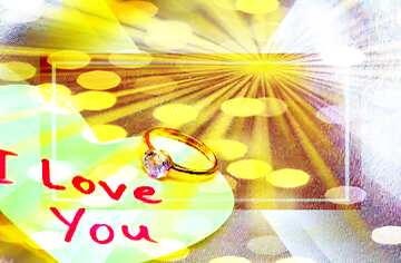 FX №190096 I love You Wedding background Card ring