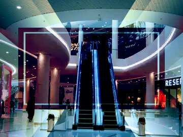 FX №190433 Escalator in shopping center Business Center Design Layout Template