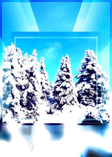 FX №190964  Snow forest blank card powerpoint website infographic template banner layout design responsive...