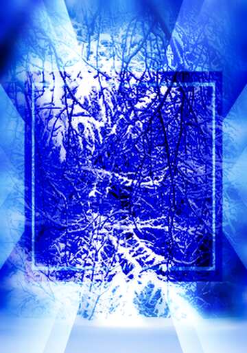 FX №190986  Blue winter snowy forest landscape powerpoint website infographic template banner layout design...