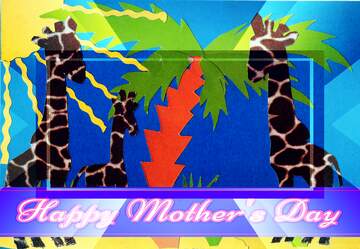 FX №190003  Giraffe Greeting Card Lettering Happy Mothers Day powerpoint website infographic template banner...