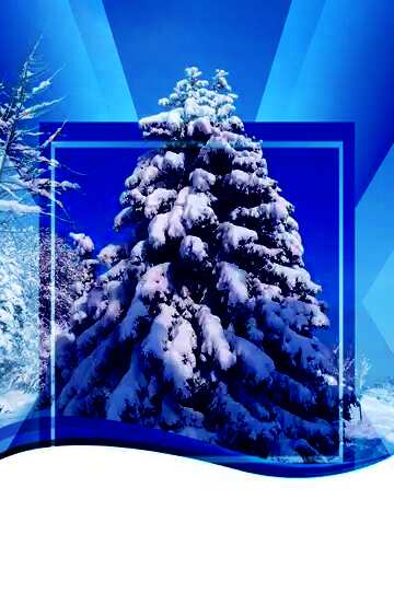 FX №190984  Snow Tree spruce card Template