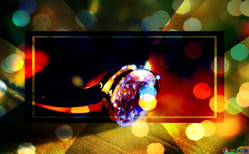 Gold diamond ring Design Background Banner №18587