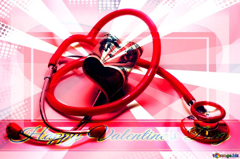 Greeting card for doctors Happy Valentine`s Day Template №17523