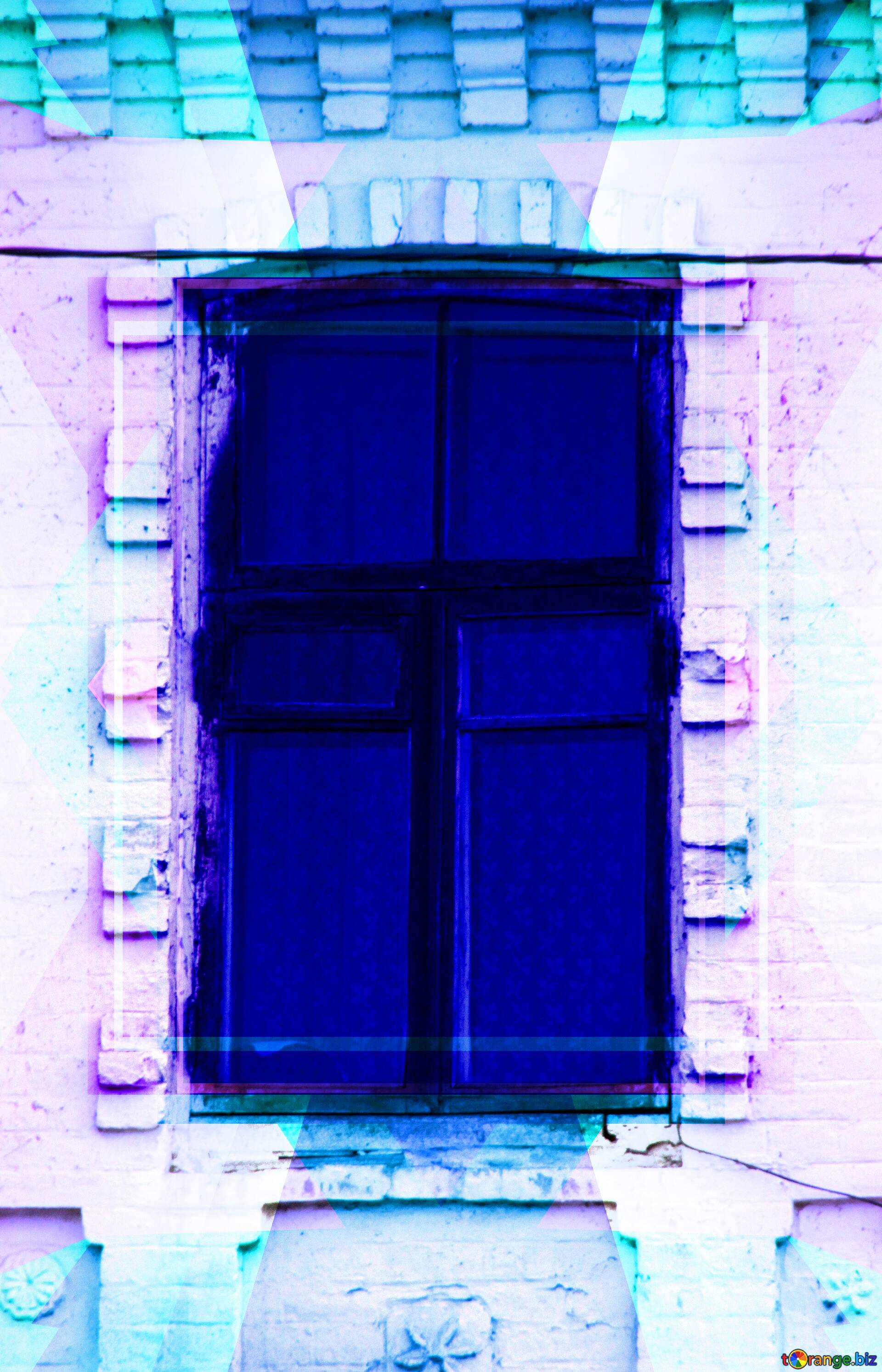 descargar-foto-gratis-window-in-an-old-house-blue-blank-illustration