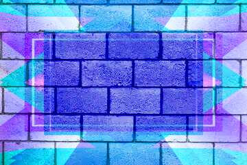 FX №191426  Concrete Blocks Wall Design Frame Blue Template